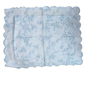Schweitzer Linens ITALY blue white floral mini accent pillow covers 15x11